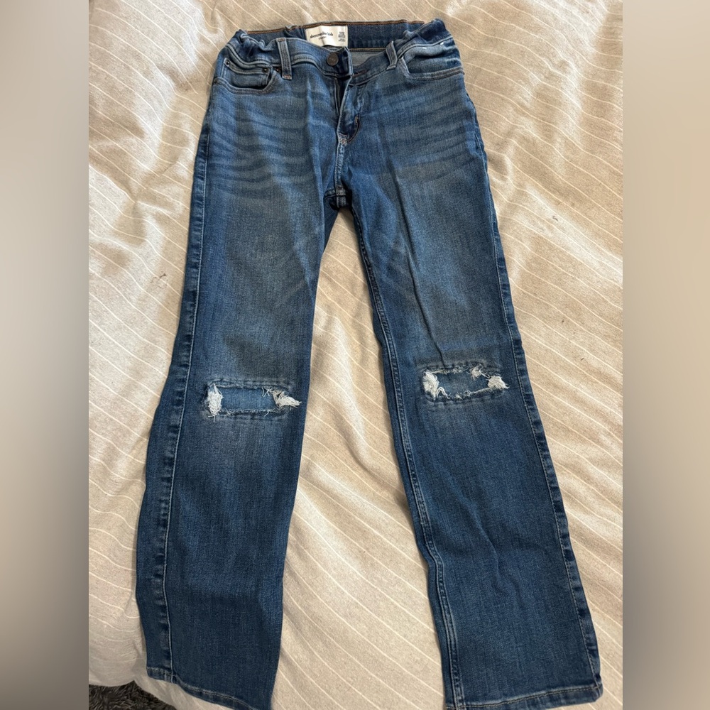 Abercrombie Kids Classic Blue Denim with distressed knees